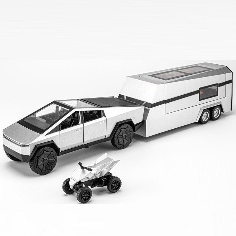 1:32 Modelů Autíček Hračky Simulace Kovové Odlévané Nákladní Auto Přívěs Obytný Vůz Limuzína Zvuk Světlo Sběratelská Hračka pro Kluky Dárky