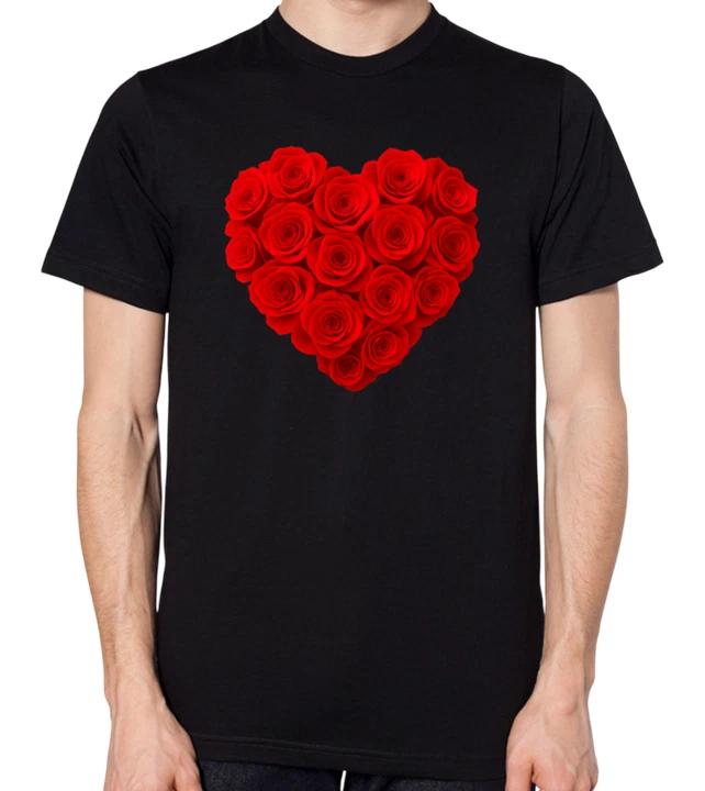 Red Roses Love Heart Flower Unisex T-Shirt Rose Flowers Top XXXXL