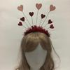 Valentines Day Glitter Tinsel Hair Hoop Red Sequin Heart Headband Party Hairband