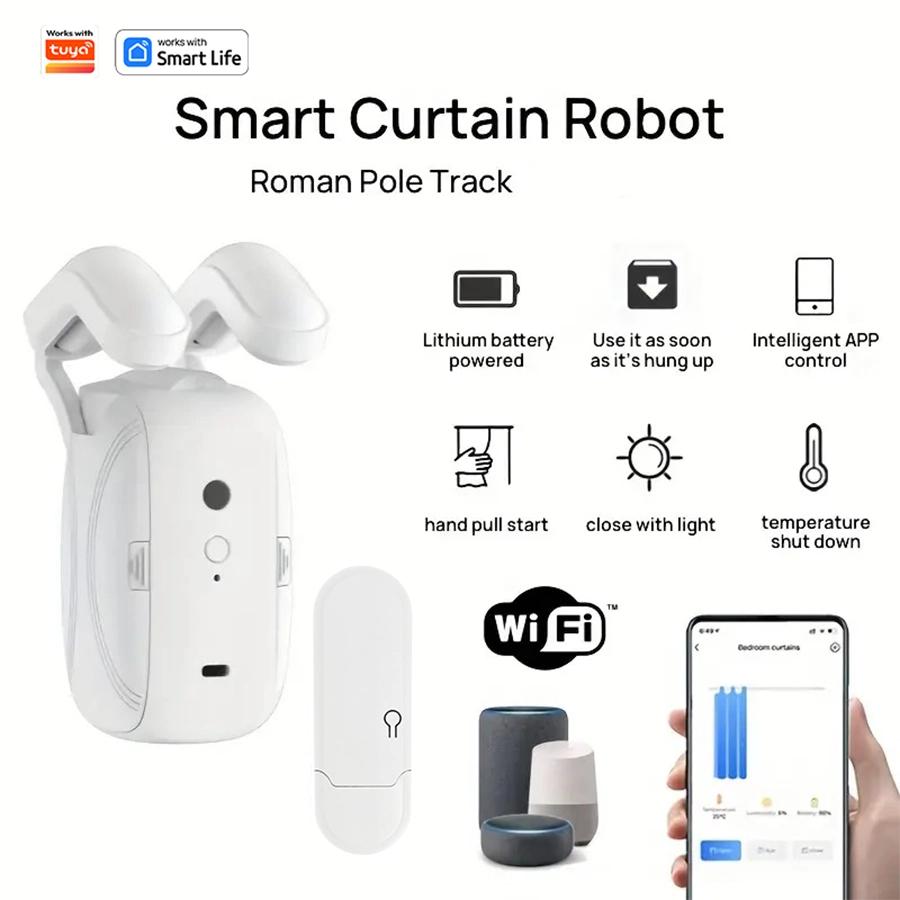 Electric Curtain Motor, Smart Home Curtain Assistant, Graffiti Mobile Phone Remote Control, Automatic Intelligence
