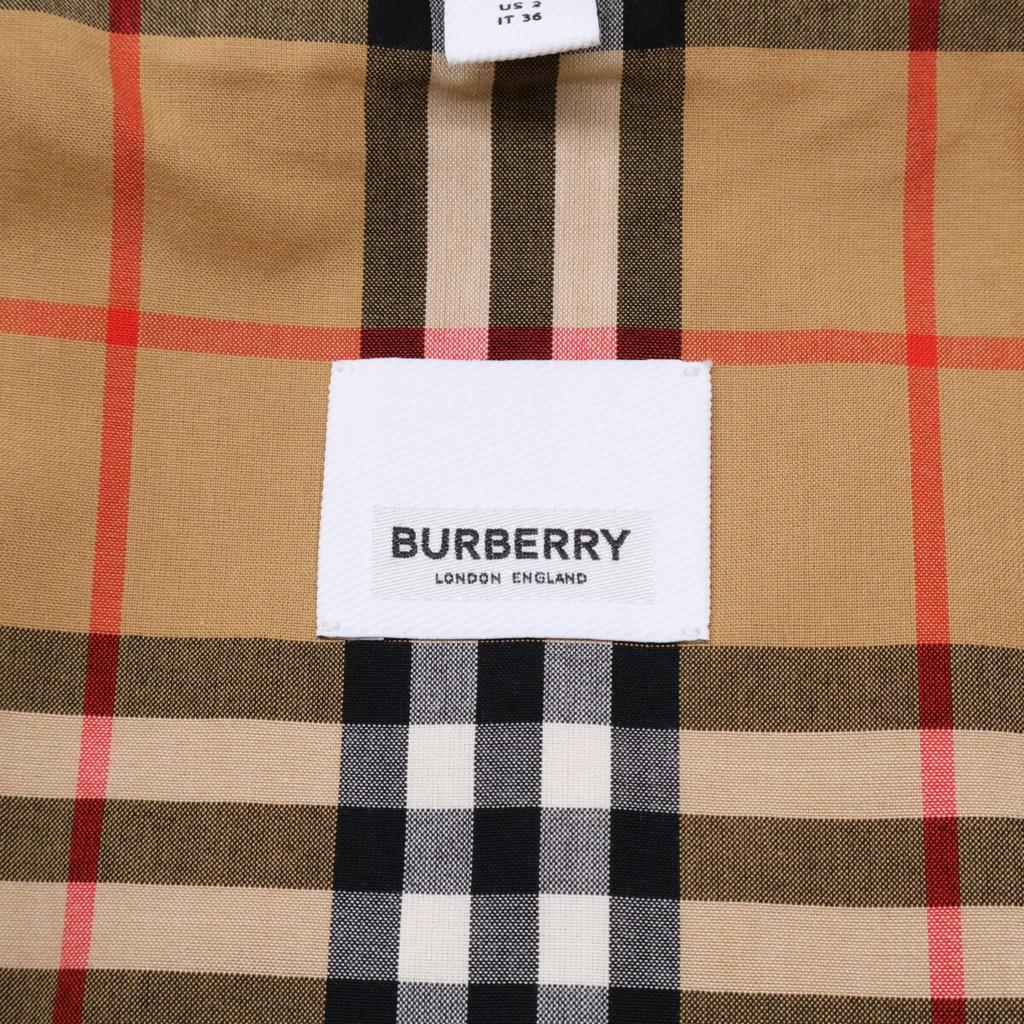BURBERRY 8016222 Cotton gabardine Horseferry print Nova check soutien collar overcoat coat 36 beigeUsed