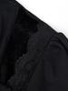 Elegant Spliced Mesh Bell Sleeve Lace-up Waist Top - Spring/Autumn 2026 Collection