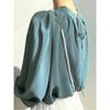 Cross-Border Japanese and Korean Sweet Fashion Commuter Ol Spring/Summer New Arrival Stand Collar Not Wrinkle Loose Bubble Long Sleeve Chiffon Shirt