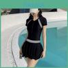 Indoor Swimsuit With High Waist Spliced Design For Hot Weather And Spa Relaxation