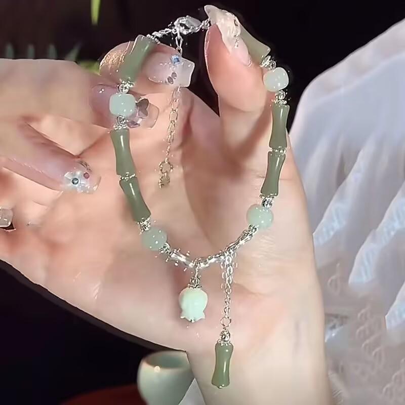 

Новый китайский бамбуковый браслет с ландышами, женский, нишевый дизайн, новый китайский придворный стиль, браслет высокой ценности, женский