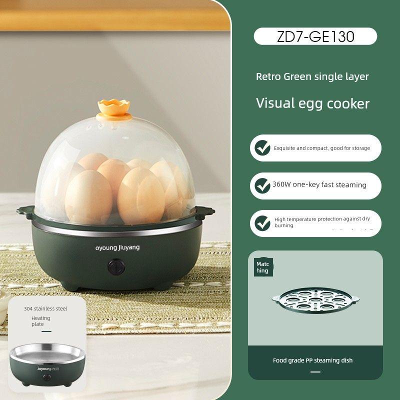 

Jiuyang Home Dormitory Small Mini Breakfast Egg Steamer Retro Green-Single Layer