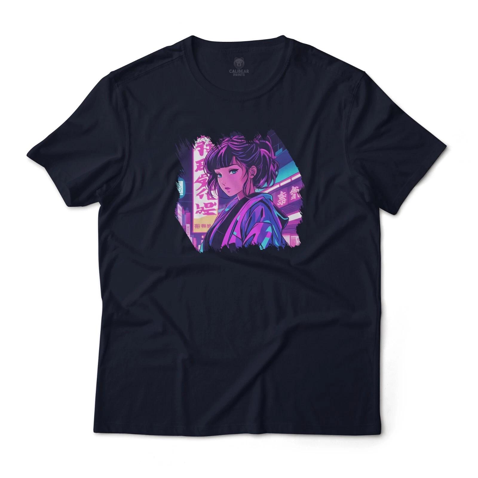 Vaporwave Anime Night Market Girl Graphic T-T-Shirt Unisex L