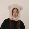 Thickened Bear Ears Hat Winter Cap Fluffy Hat Personality Bib Hat  Female/Girls