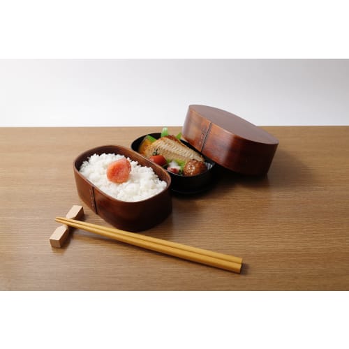Osaka Choseido Magewappa Bento Box, 2 Tiers, 540cc, with Lid, Lunch Band, and Bonus Brown Band