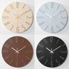 12inch Wood Grain Clock Round Shape Scale Clock Nordic Fashion Decorative Wall Clock  Office