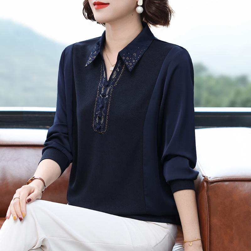 

Stylish Red Long-Sleeve Knit Top for Middle-Aged Mothers and Grandmothers 4XL (130-145 jin)