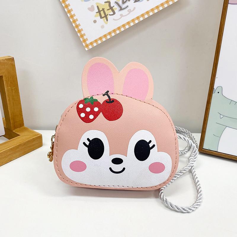 Adorable Cartoon Bunny Mini Shoulder Bag For Girls In Pink And Yellow Colors розовый