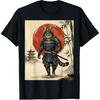 Cool Cat Bigfoot Japanese Vintage Graphic Ukiyo-e Art Funny T-Shirt