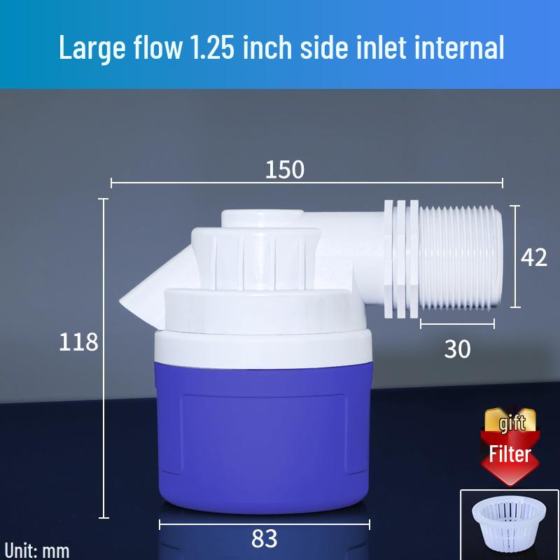 Automatic High Flow Water Tank Control Valve with Self-Stopping Feature and Plastic Float Valve