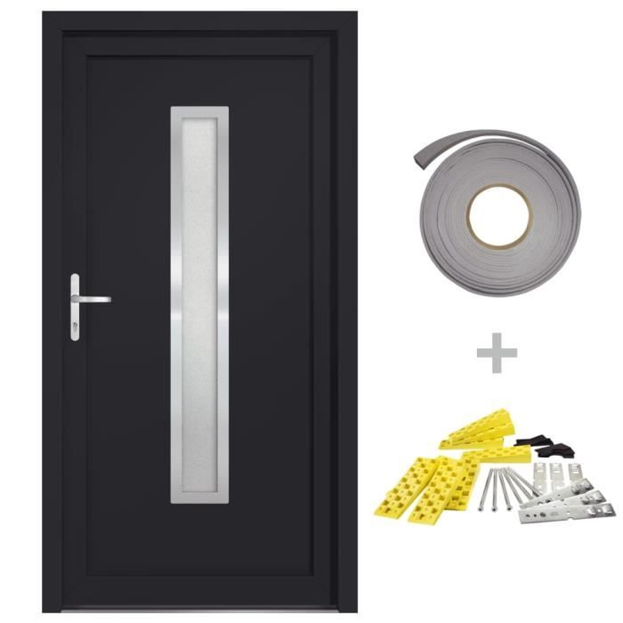VidaXL Porte d'entrée anthracite 98x190 cm PVC 3187898