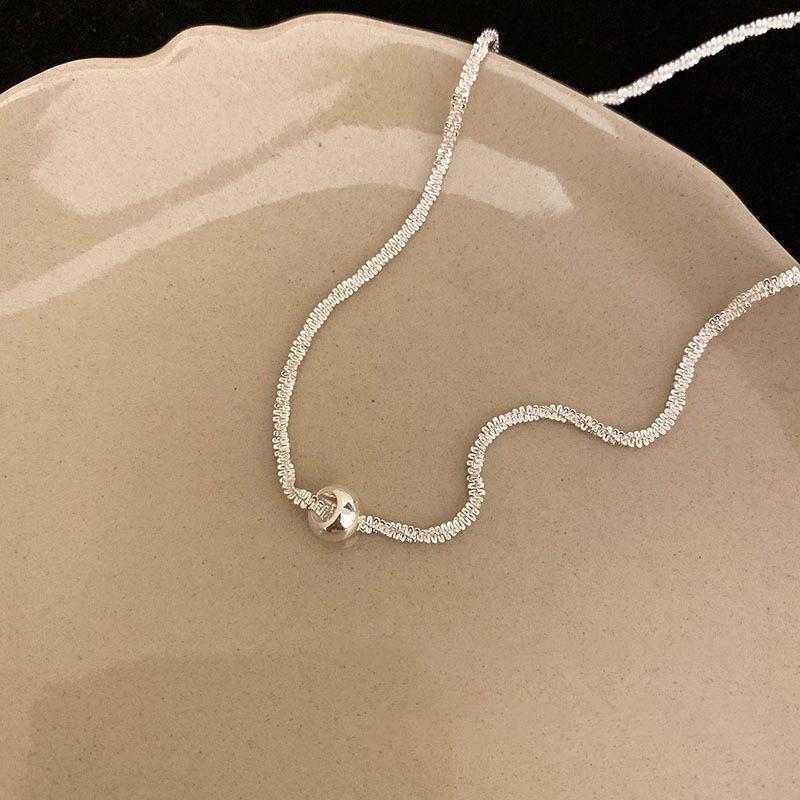 Silver Glittering Sand Clavicle Necklace for Women - Retro Luxury Choker