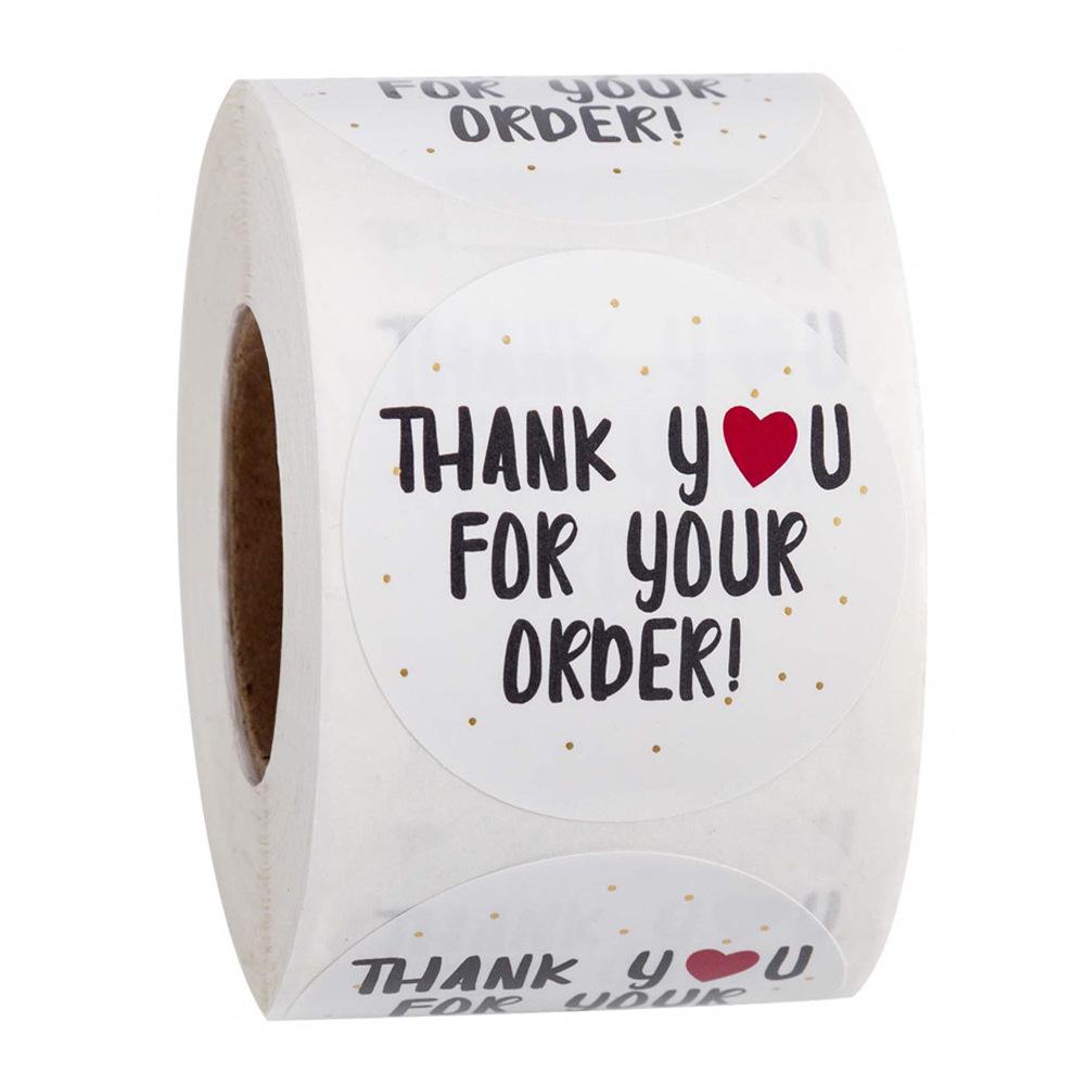 1roll 500pcs Thank You For Your Oder Sticker DIY Small Business Online Store Shop Packing Shipping Accessories