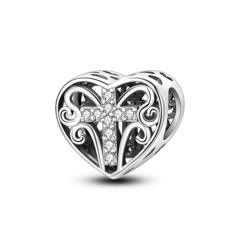 Classic Copper Holy Angel Cross Charms Beads Pendants For Women Fit Qikaola Original Bracelets Diy Jewelry Gift