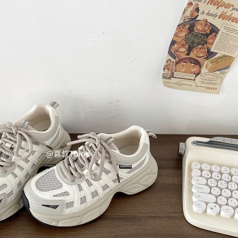 Daddy Shoes Women's Spring New Thick-soled Height Increase Versatile Small Casual Sports Shoes Casual Shoes