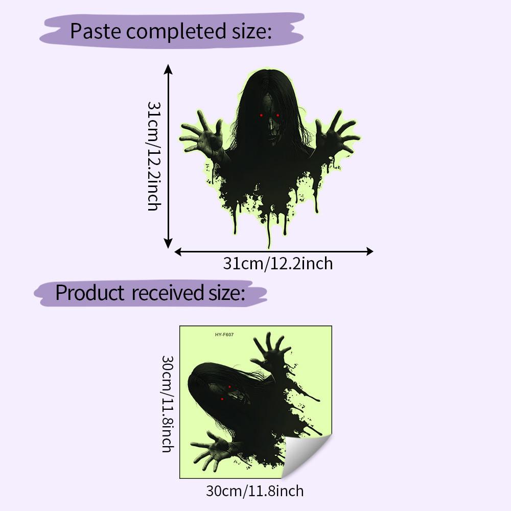 Halloween Green Light Ghost Pvc Wall Sticker Modern Minimalist Home Decoration