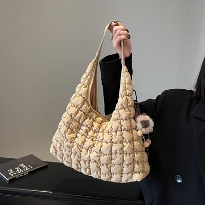 Girl Pleated Cloud Bag New Lightweight Bubble Handbag Large Capacity Casual Foreign Style Shoulder Bag