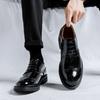 Designer Brand Men's Glossy Leather Shoes Versatile Thick Soled Shoes Minimalist Men's Business Shoes Party Dress Shoes