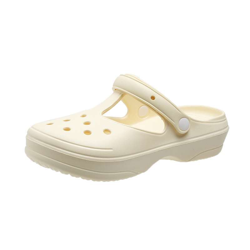 Summer new hole shoes women's sandals nurse flat jelly shoes maternity shoes beach shoes thickened home slippers women