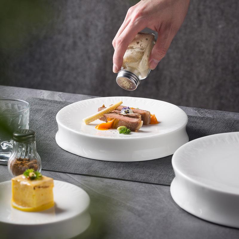 High-End Restaurant Dessert Plate Creative Round Cold Dish Plate Commercial Hot Pot Artistic Conception Plate Molecular Cooking Tableware