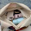 Aesthetic Canvas Toted Bag with Inner Pocket for Women Girls Reusable Grocery Cloth Bag with Pattern for Shopping, Gym