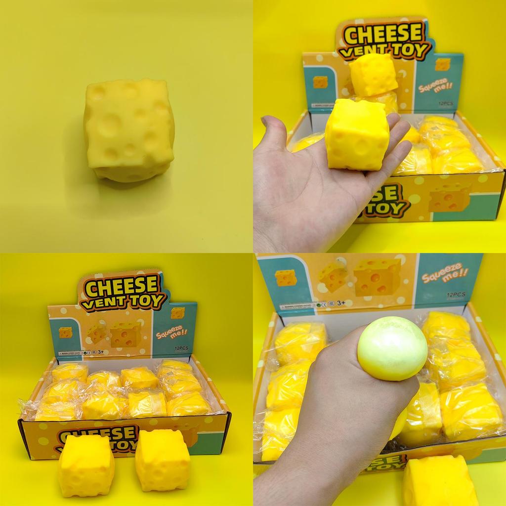 New Arrival Square Cheese Squeeze Toy For Creative Kids Wholesale Cute Simulation Cheese Blocks