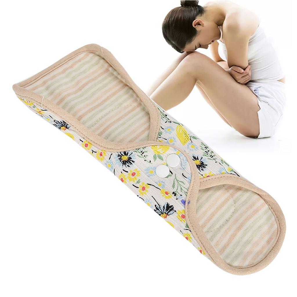 Washable Cloth Menstrual Pad Fanshaped Wing Reusable Sanitary Napkin Panty Liner White 250mm