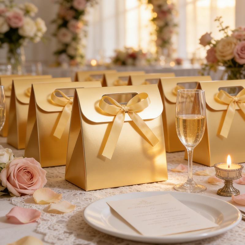 Lace Edge Mini Paper Gift Bag With Ribbon Foldable Small Favor Bag For Wedding Birthday Party Small Business