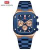 Top luxus s krabičkou MINI FOCUS Hodinky Čtvercové pánské hodinky Vodotěsné námořní hodinky Multifunkční pánské Quartz hodinky s ocelovým páskem