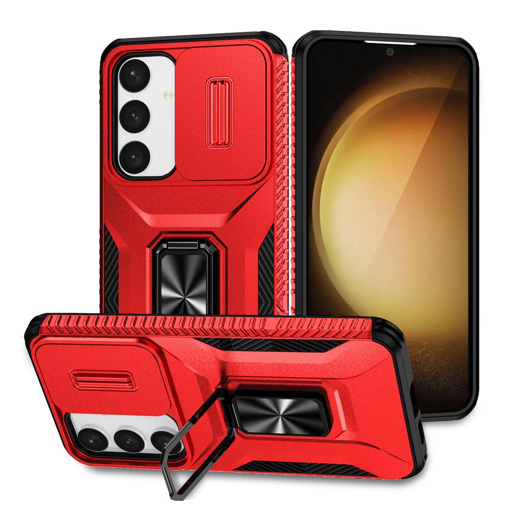 KEYSION Nárazuvzdorné pouzdro pro Samsung S24 Ultra 5G S24+ S23 FE Slide Ochranný kroužek na fotoaparát Kryt na telefon pro Galaxy S23 Ultra