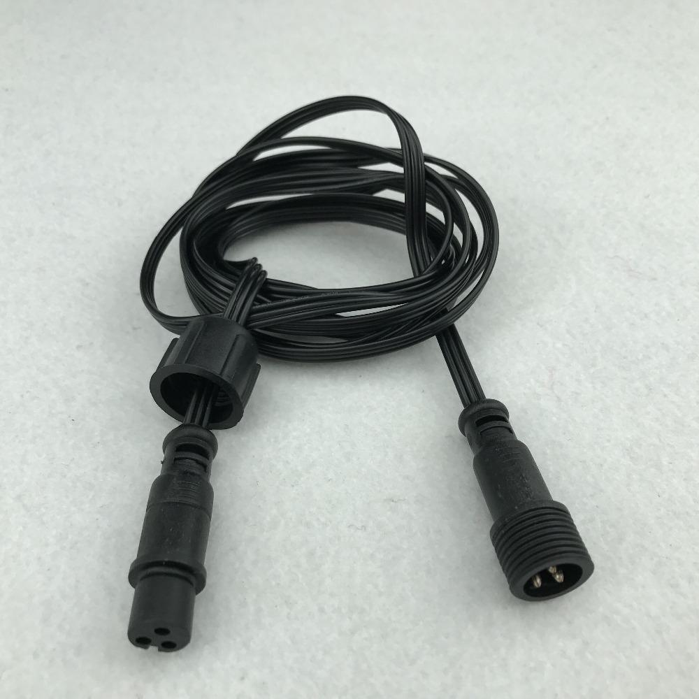 xConnect Type BLACK Flat 18AWG 3 Core Waterproof Extension Cable,one End with Male,the Other End with Female