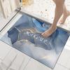 Alfombrilla de baño con impresión de diatomeas, antideslizante, para lavabo, bañera, suelo lateral, ducha, espuma viscoelástica, 3D