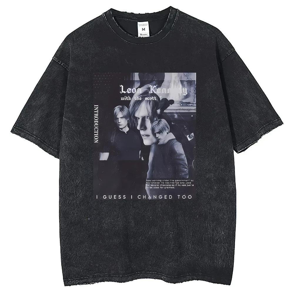 leon kennedy Cotton High Quality EU Size tshirt comic summer anime men top comic man clothing