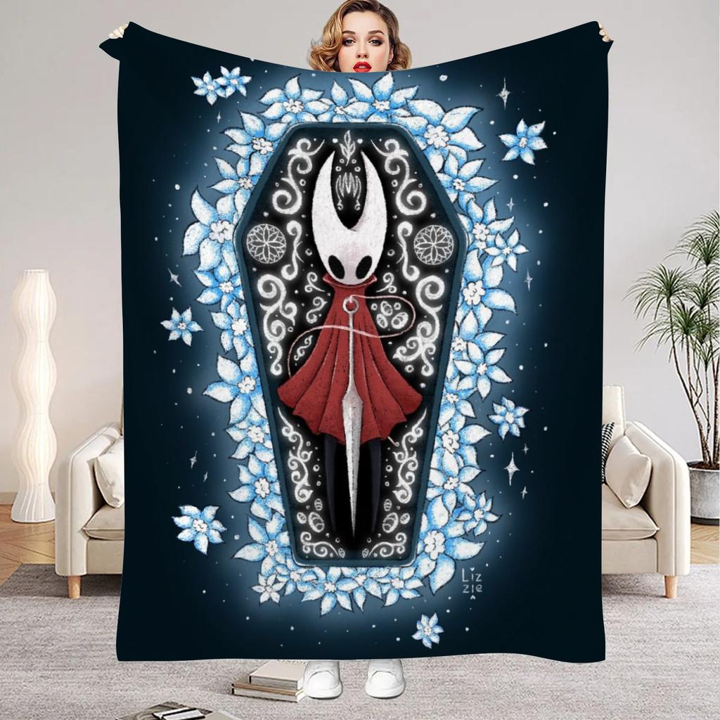 Hollow Knight Blanket Cartoon Game Printed Flannel Blanket for Home Living Room Bedroom Decor New Year Christmas Gift for Fans