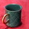 Christmas Gold Plaid Ceramic Couple Mug