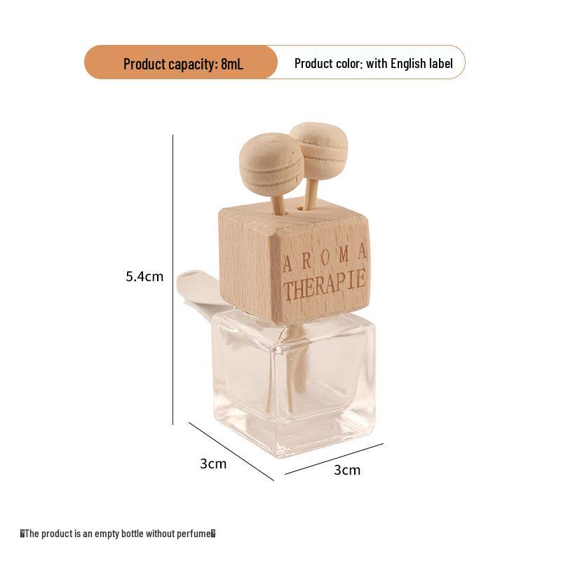 Square Glass Car Perfume Bottle - Odor Eliminator & Cute Air Vent Decoration