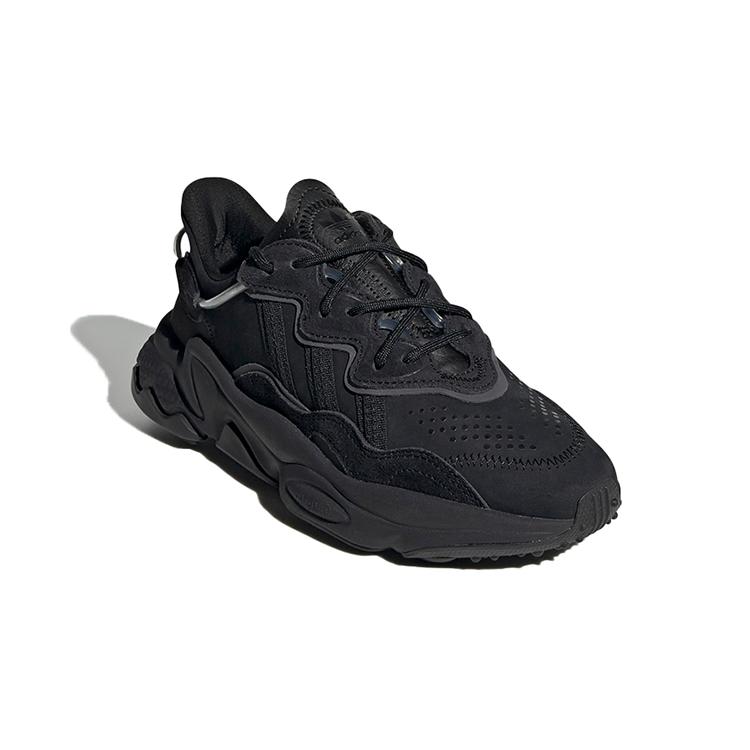 Adidas Originals Ozweego Leather Comfortable Abrasion Resistant Low top Sports Casual Shoes Black EF6295