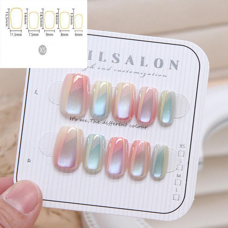 

1 коробка, съемные накладные ногти «кошачий глаз», носимые накладные ногти, пресс для ногтей, маникюрный инструмент