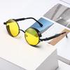 Versatile European-American Steampunk Metal Sunglasses with Spring Legs - Model 58028