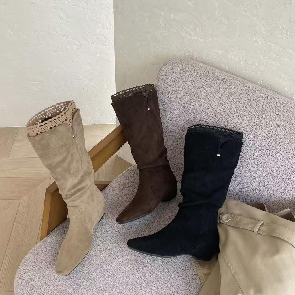 New long boots tall new autumn thick heels but knee thin boots