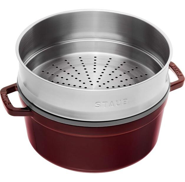 Cocotte Zwilling Staub, Round, with Steamer, 26 Cm, Grenadine, 5.2 L (40510-600-0)