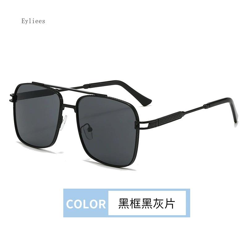 Men's Metal Sunglasses Square Half Frame Rice Nails Casual Trend Personality Retro Fashion Outdoor Sports Eyeglasses Gafas