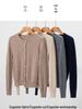 New Arrival Women's Button-Up Cardigan: Round Neck, Pure Goat Cashmere Knit Sweater, Loose and Warm Outerwear for Autumn and Winter.