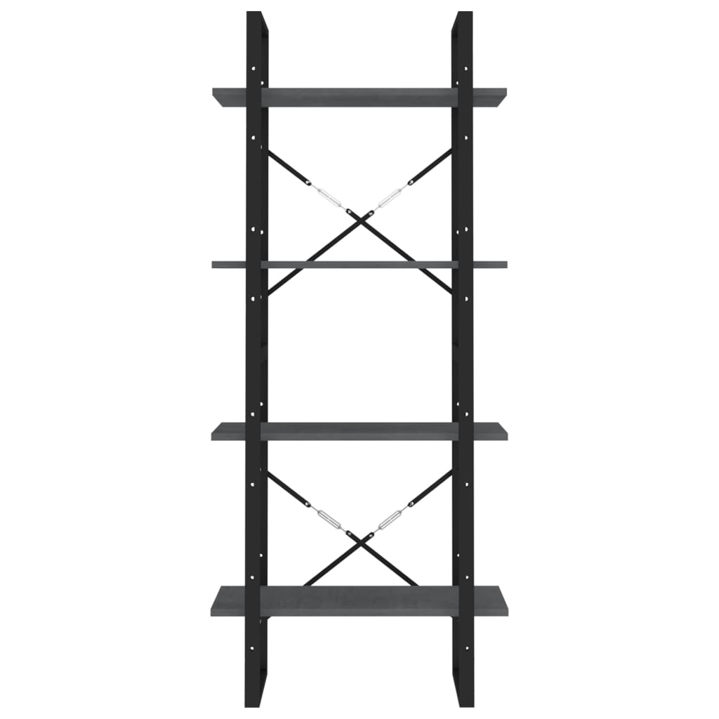 Bookshelf 4 Shelves Grey 60 x 30 x 140 cm Solid Pine Wood