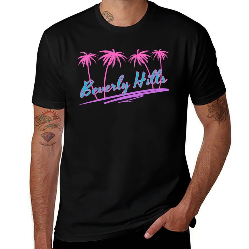 Beverly Hills Palm Trees TShirt cotton t shirt pack mens graphic t shirts TShirt