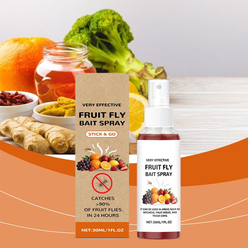 Spray For Fruit Fly 30ml Kitchen Fruit Fly Spray For Gnats Natural Solution Long-Lasting Attractant Traps For Countertop Si T5A2